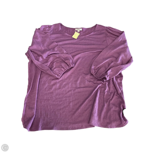 Top Long Sleeve By Max Studio In Purple, Size: 3x