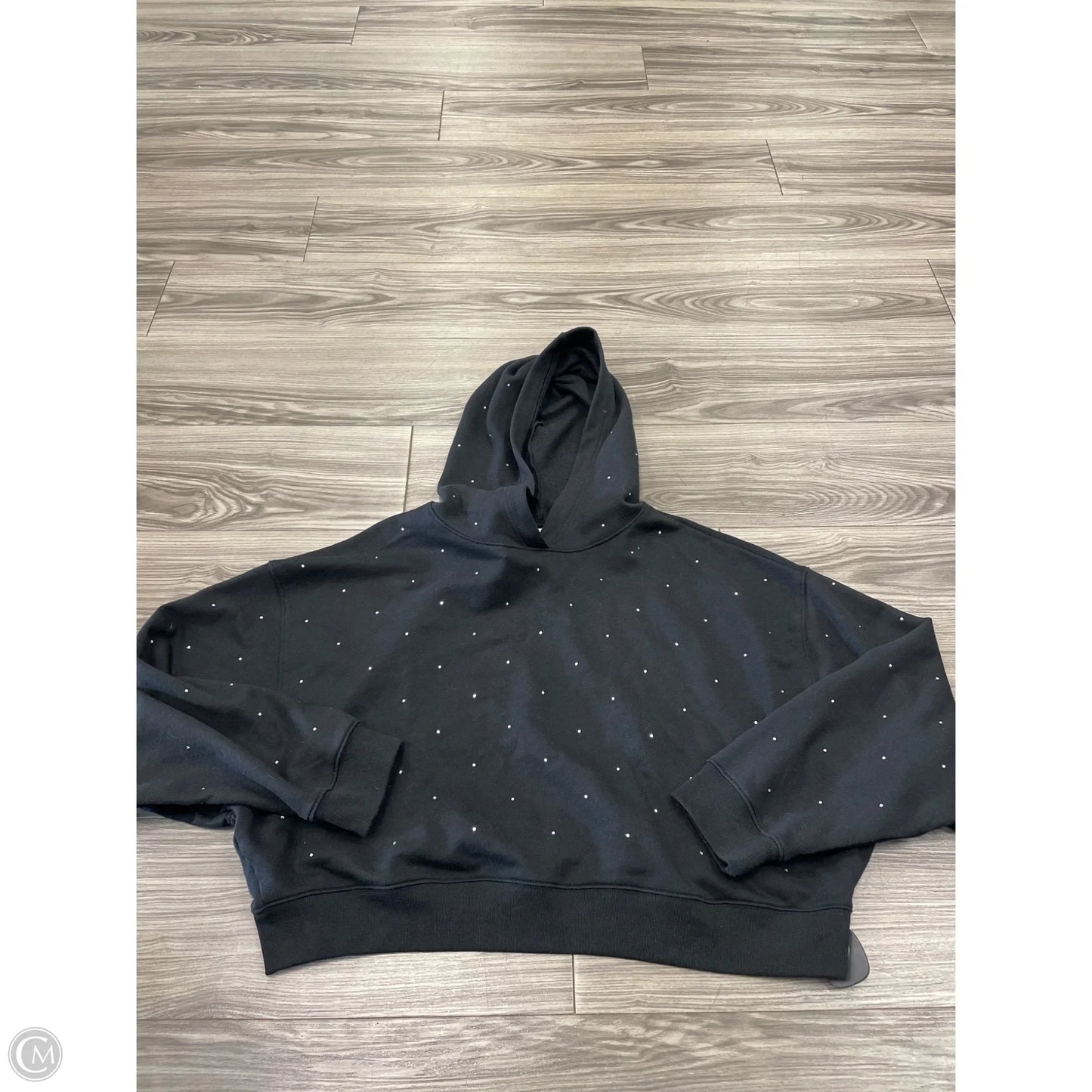 Sweatshirt Hoodie By Pink In Black, Size: L