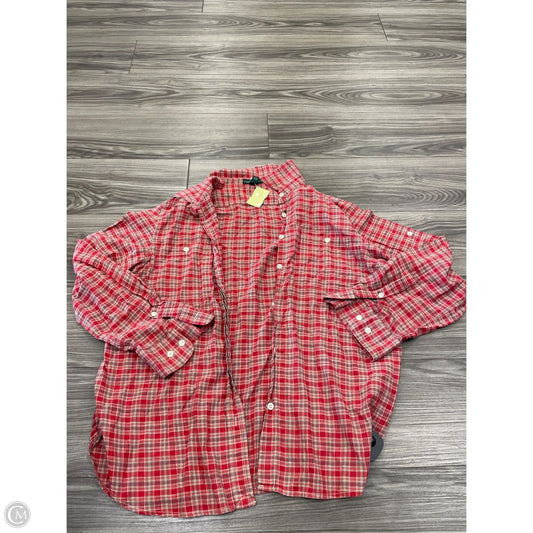 Top Long Sleeve By Ralph Lauren In Plaid Pattern, Size: Xl