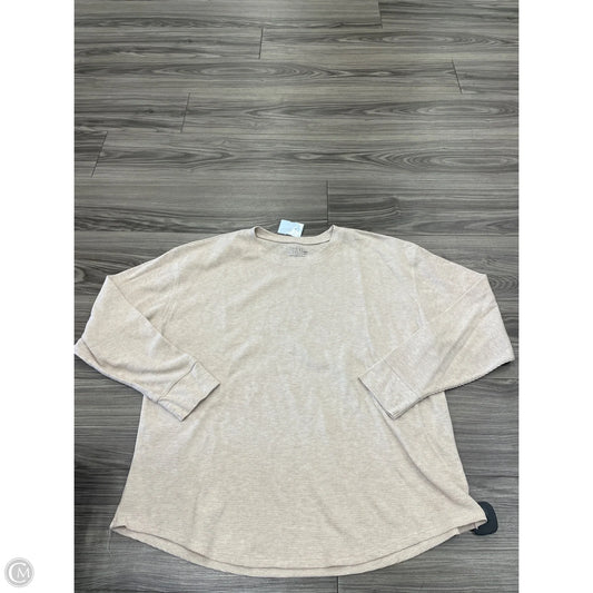 Top Long Sleeve By Time And Tru In Tan, Size: Xxl