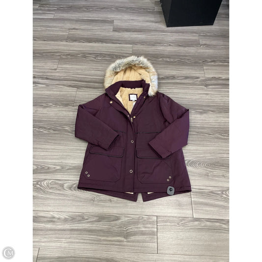 Coat Faux Fur & Sherpa By Croft And Barrow In Purple, Size: Xl