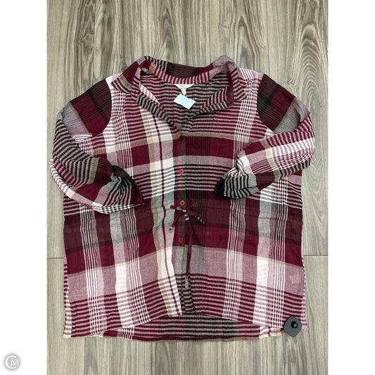Top Long Sleeve By Cj Banks In Plaid Pattern, Size: 2x