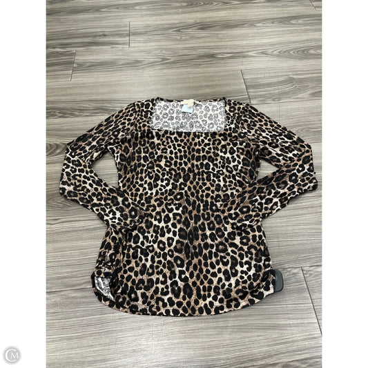 Top Long Sleeve Designer By Michael Kors In Animal Print, Size: M