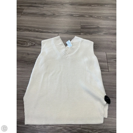 Vest Sweater By Clothes Mentor In White, Size: L