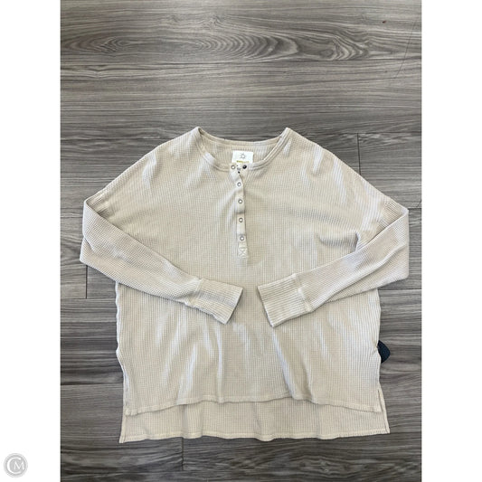 Top Long Sleeve By Aerie In Tan, Size: M