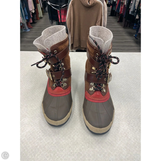 Boots Luxury Designer By Burberry In Brown, Size: 10