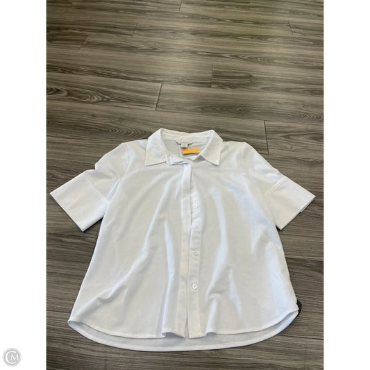 Top Short Sleeve By Liz Claiborne In White, Size: M