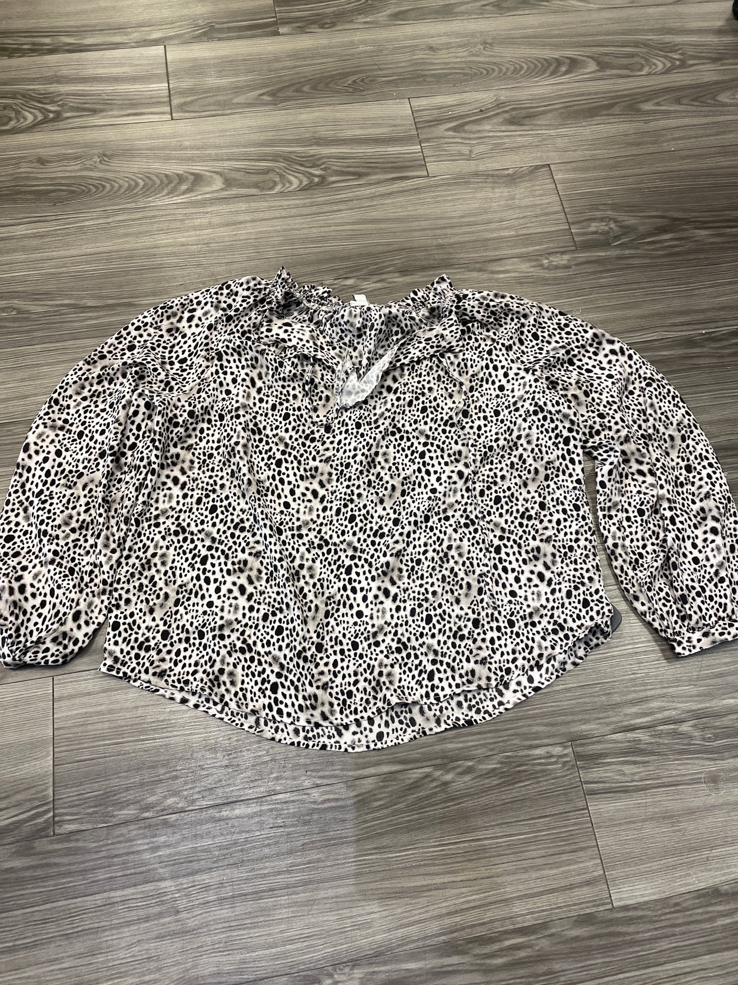 Blouse Long Sleeve By A New Day In Animal Print, Size: Xxl