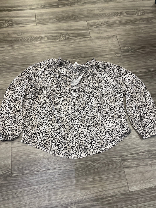 Blouse Long Sleeve By A New Day In Animal Print, Size: Xxl