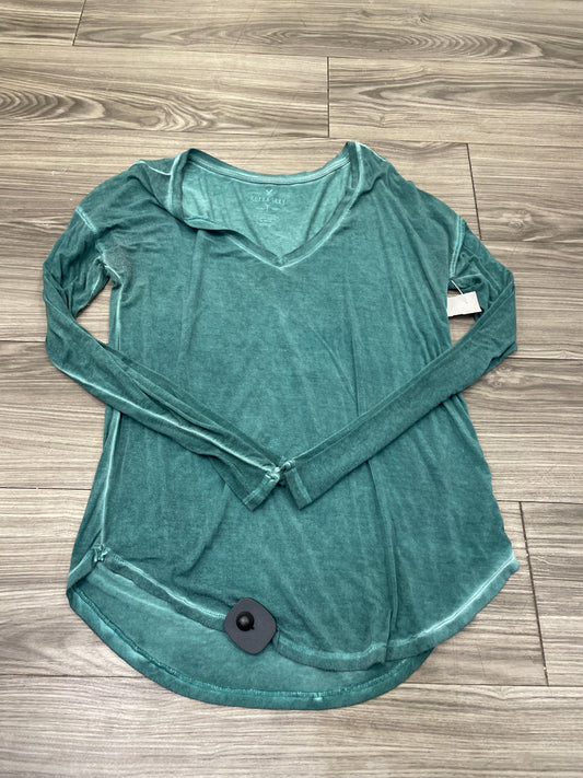 Top Long Sleeve By American Eagle In Green, Size: M