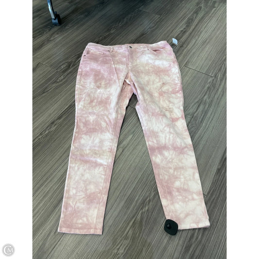 Jeans Skinny By Venus In Pink & White, Size: 20