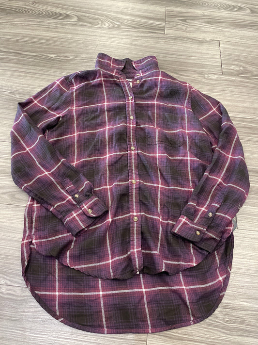 Top Long Sleeve By American Eagle In Purple, Size: M