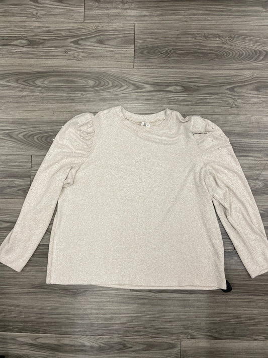 Top Long Sleeve By Cato In Cream, Size: 3x