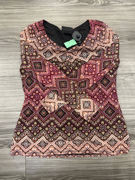 Blouse Long Sleeve By Axcess In Paisley Print, Size: Xl