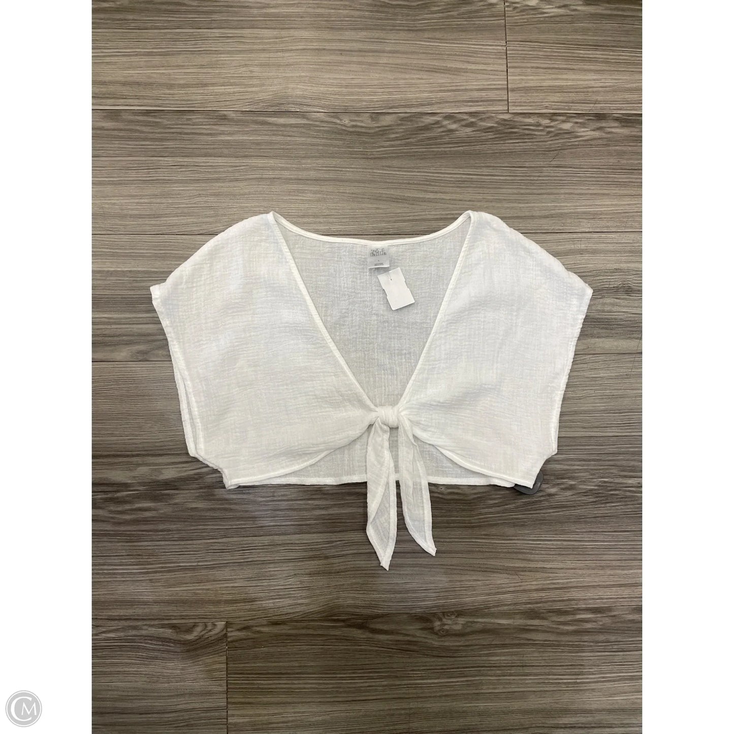Top Short Sleeve By Wild Fable In White, Size: L