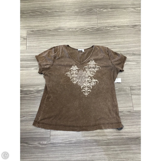 Top Short Sleeve By Apt 9 In Brown, Size: Xl
