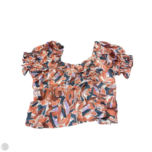 Top Short Sleeve By Nine West In Floral Print, Size: 3x