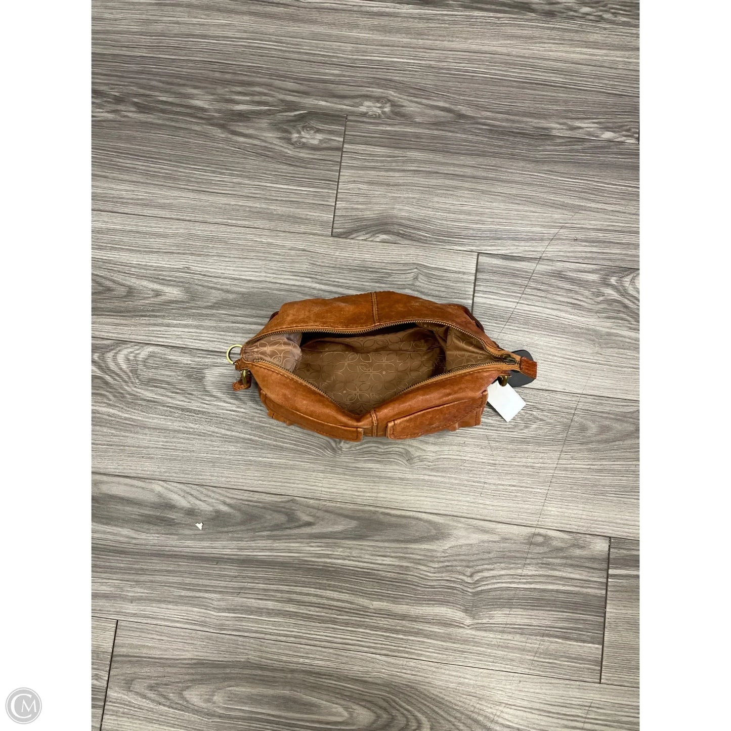 Handbag Leather By Fossil, Size: Medium