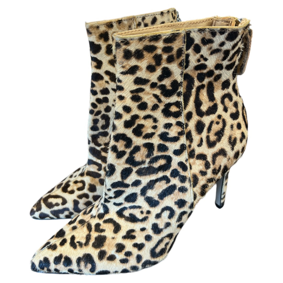 Boots Ankle Heels By Steve Madden In Animal Print, Size: 7