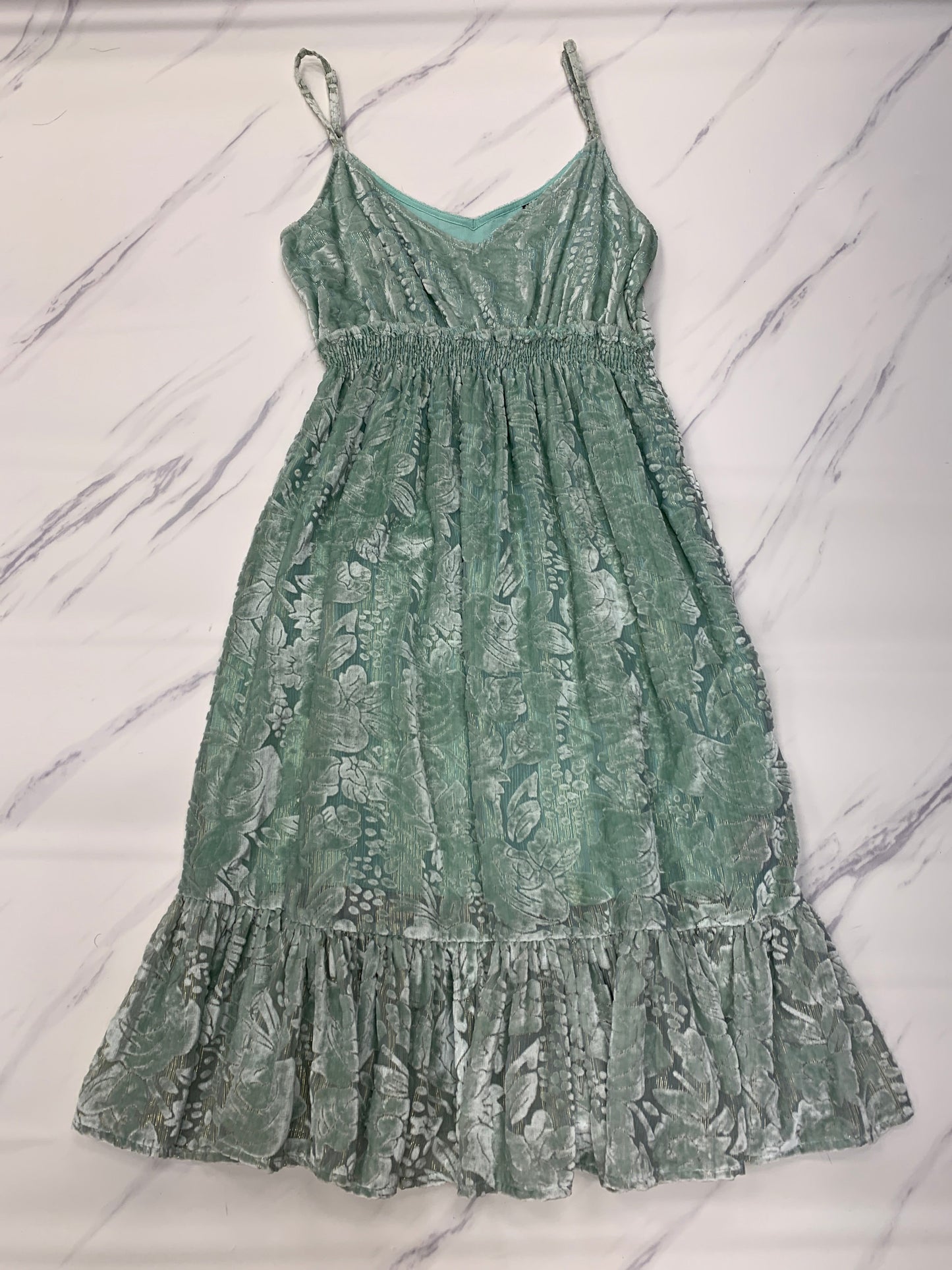 Dress Casual Midi By Anthropologie In Mint, Size: Petite   Small