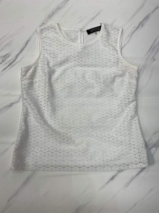 Top Sleeveless By Kasper In White, Size: Petite   S