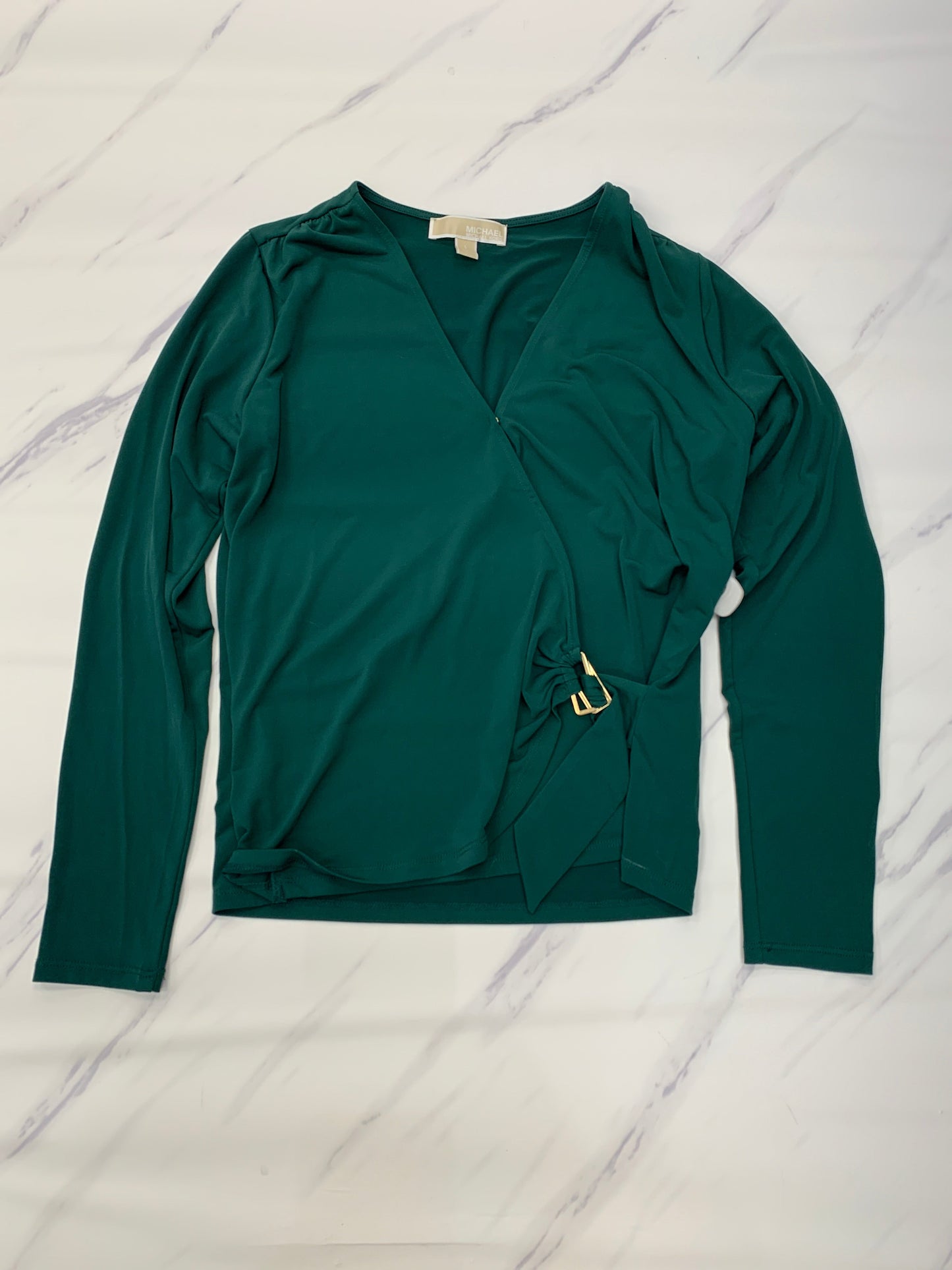 Top Long Sleeve Designer By Michael By Michael Kors In Green, Size: S