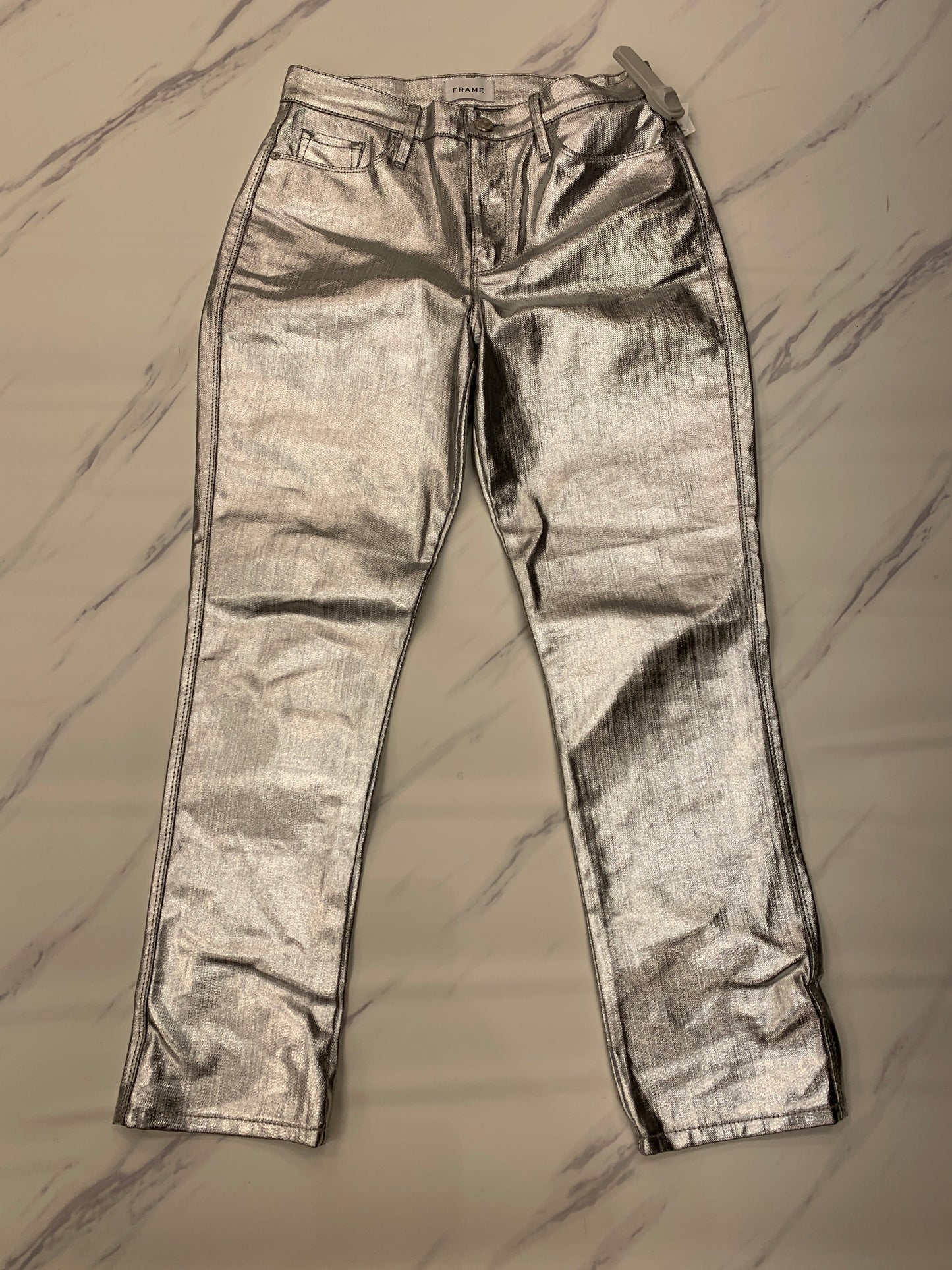 Jeans Designer By Frame In Silver, Size: 6