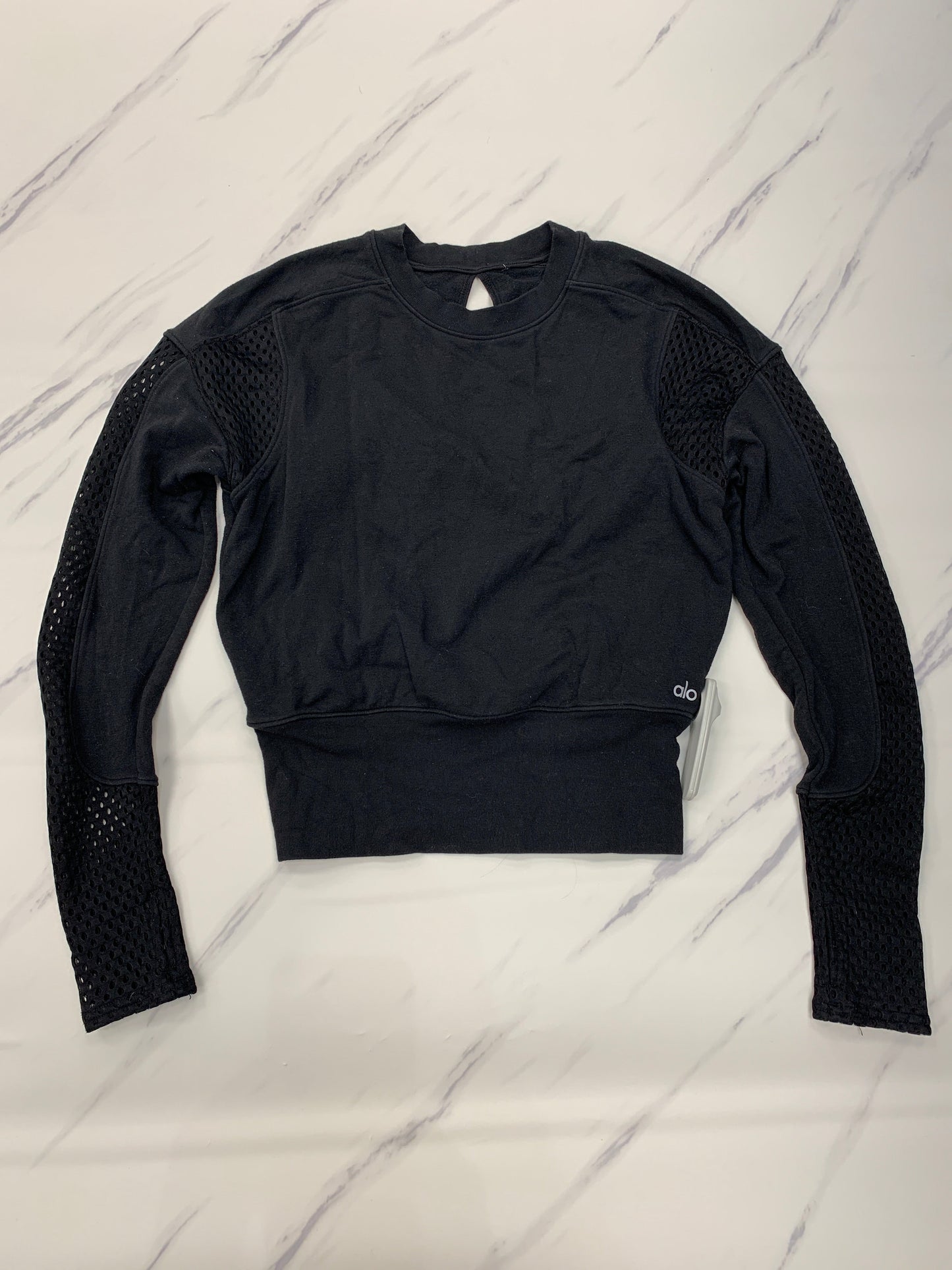 Athletic Top Long Sleeve Crewneck By Alo In Black, Size: S