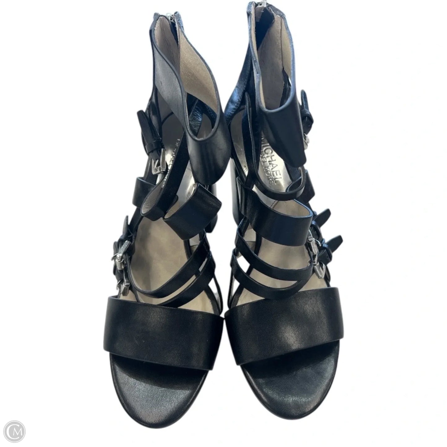 Sandals Heels Block By Michael By Michael Kors In Black, Size: 7