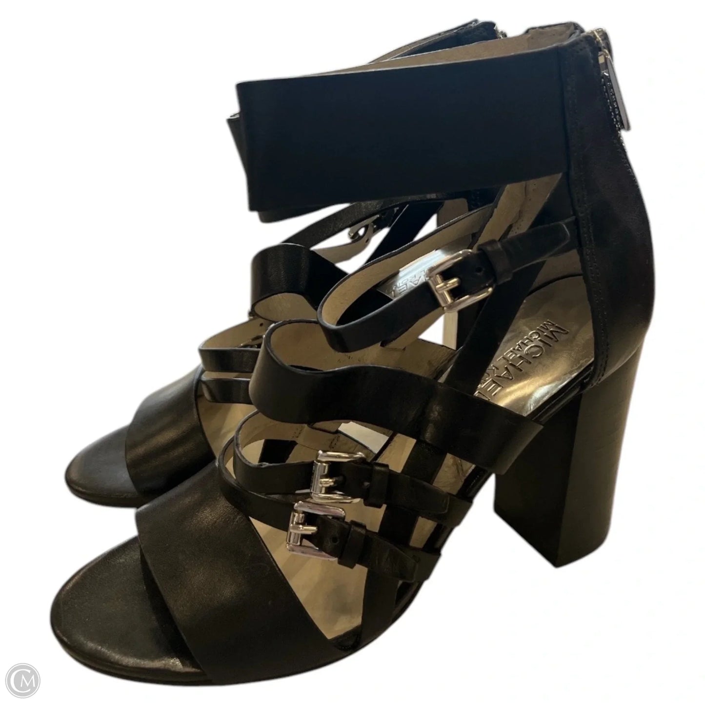 Sandals Heels Block By Michael By Michael Kors In Black, Size: 7