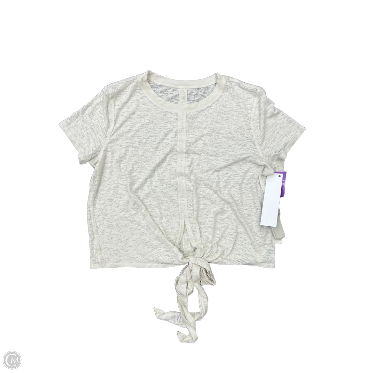 Athletic Top Short Sleeve By Lululemon In Cream, Size: 6