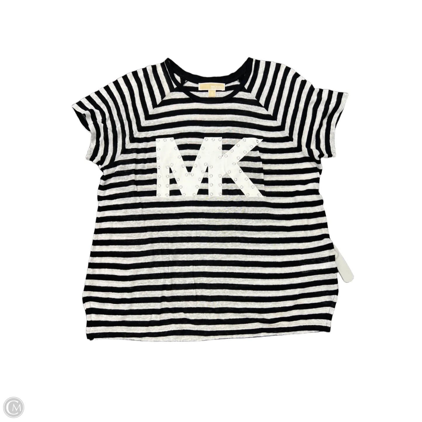 Top Short Sleeve Basic By Michael By Michael Kors In Striped Pattern, Size: M