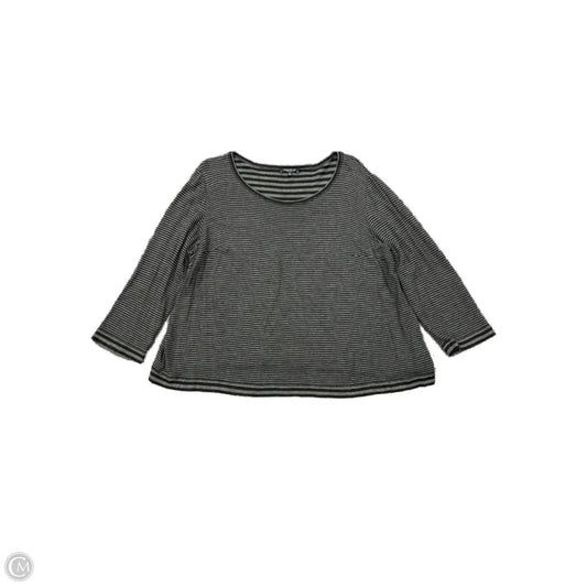 Top 3/4 Sleeve Designer By Lafayette 148 In Striped Pattern, Size: 1x