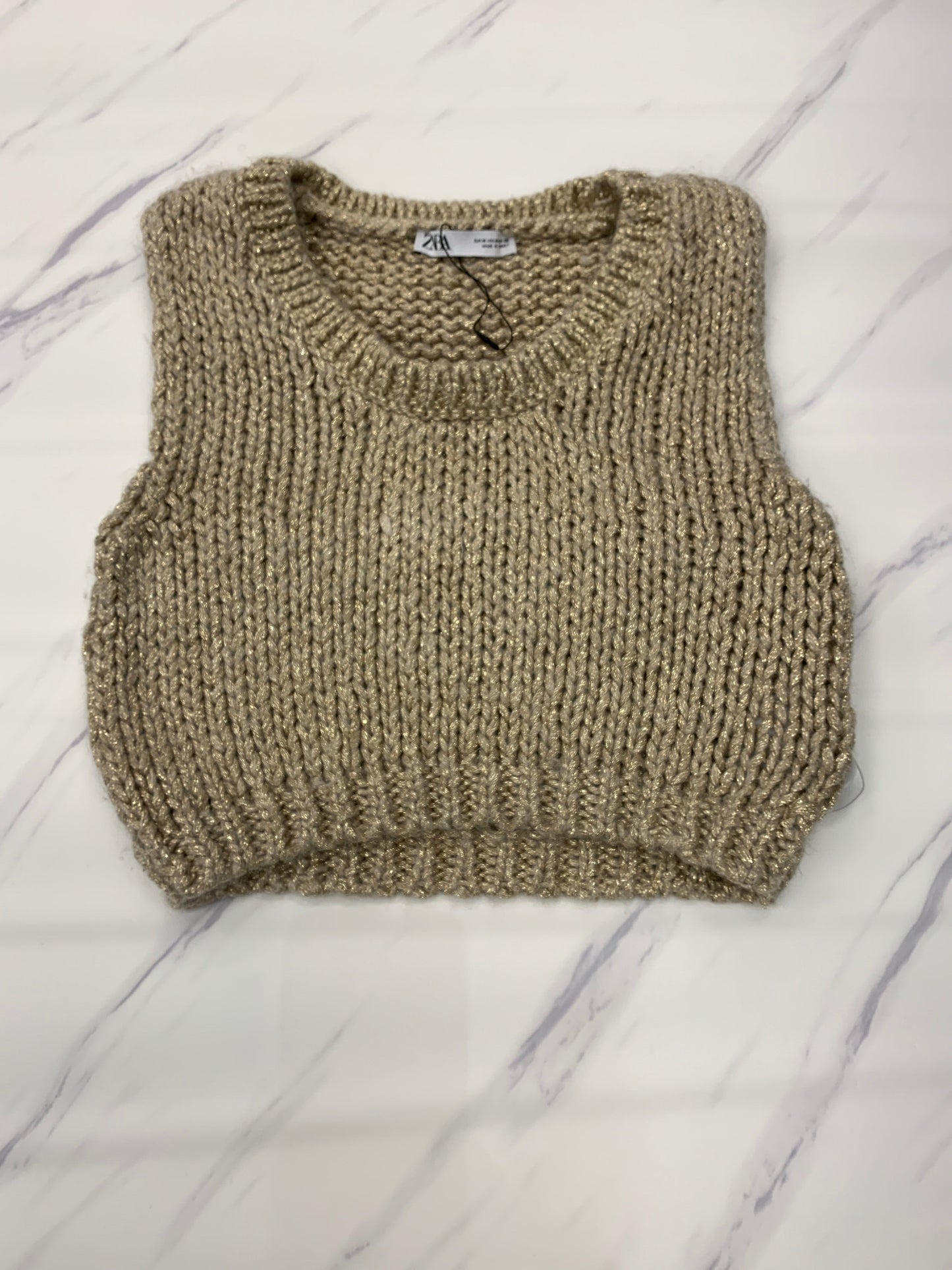 Gold Vest Sweater Zara, Size M
