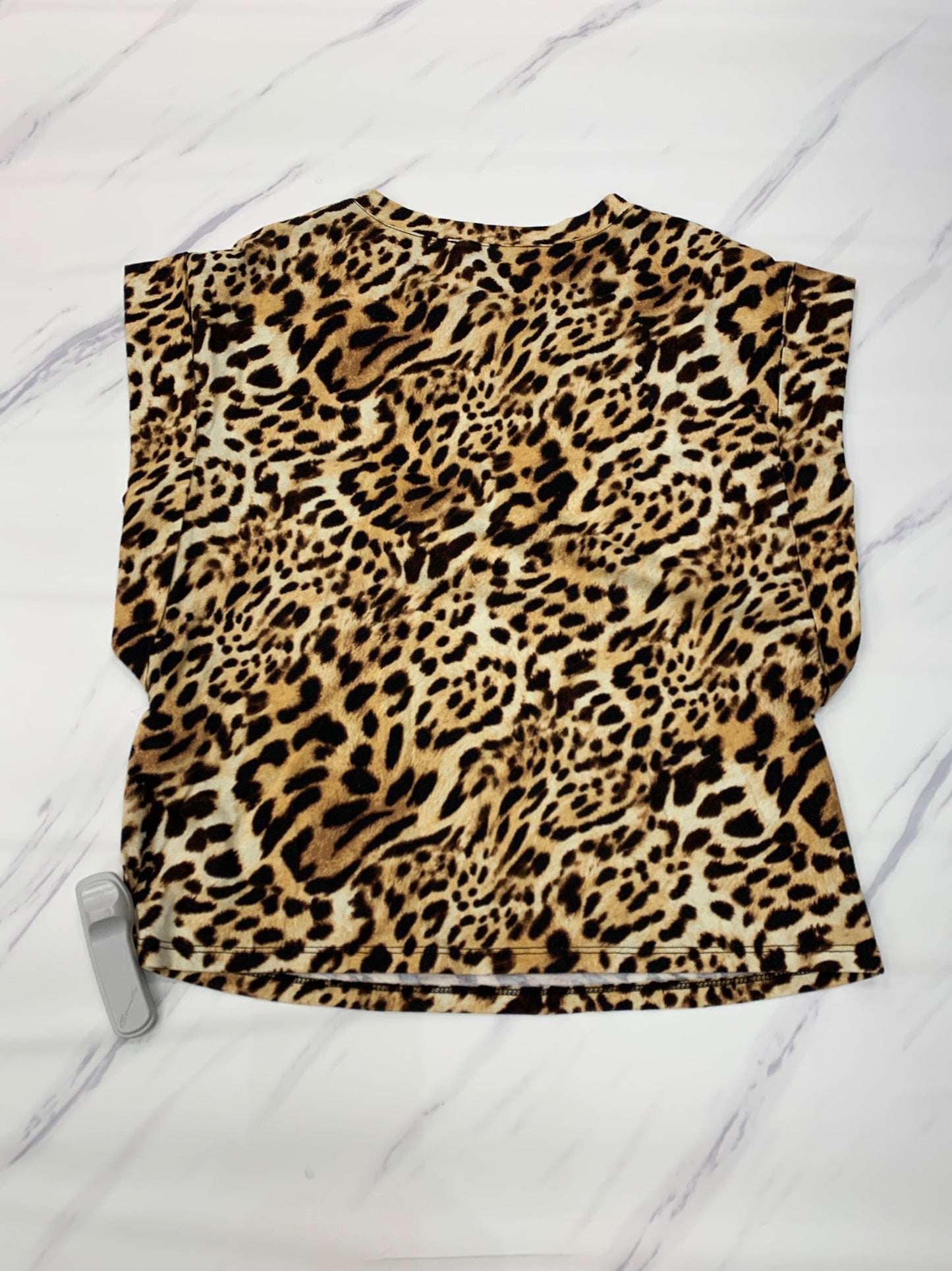 Animal Print Top Short Sleeve Inc, Size Petite   S