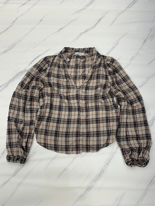 Plaid Pattern Top Long Sleeve Evereve, Size S