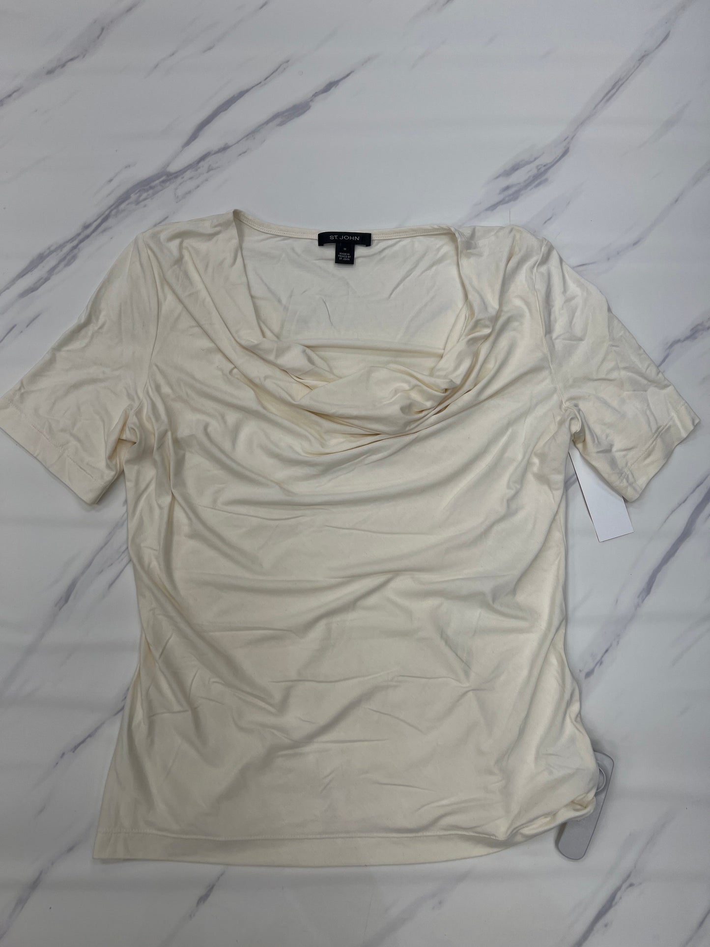 Top Short Sleeve Designer By St. John In Cream, Size: M