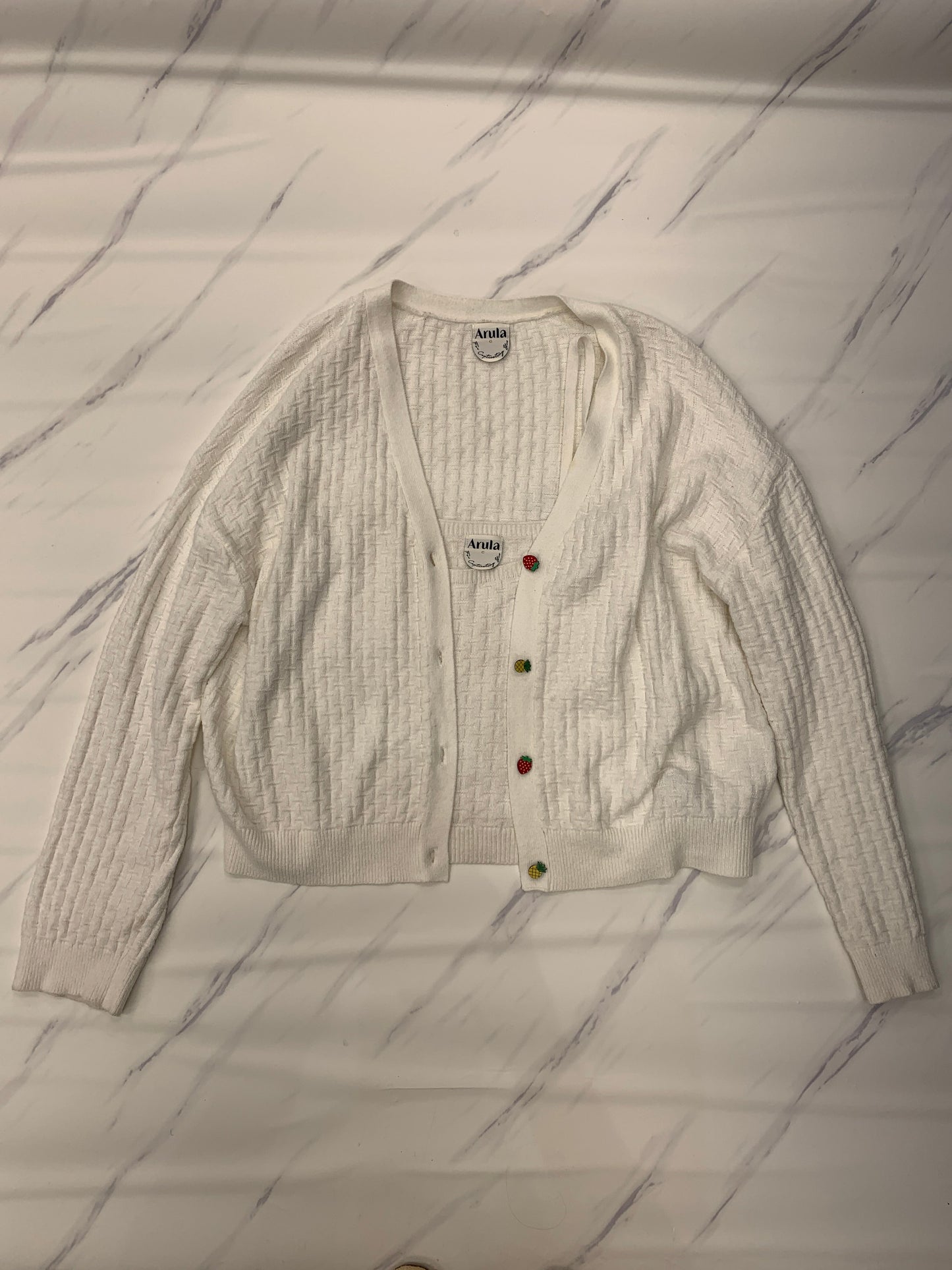 Sweater 2pc By Clothes Mentor In White, Size: 3x