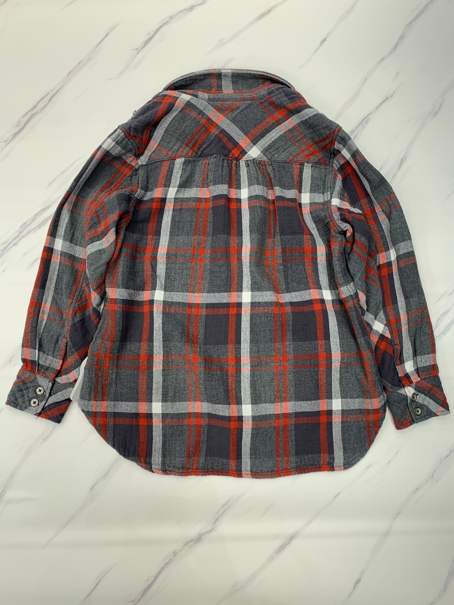 Jacket Shirt By Cabi In Plaid Pattern, Size: L