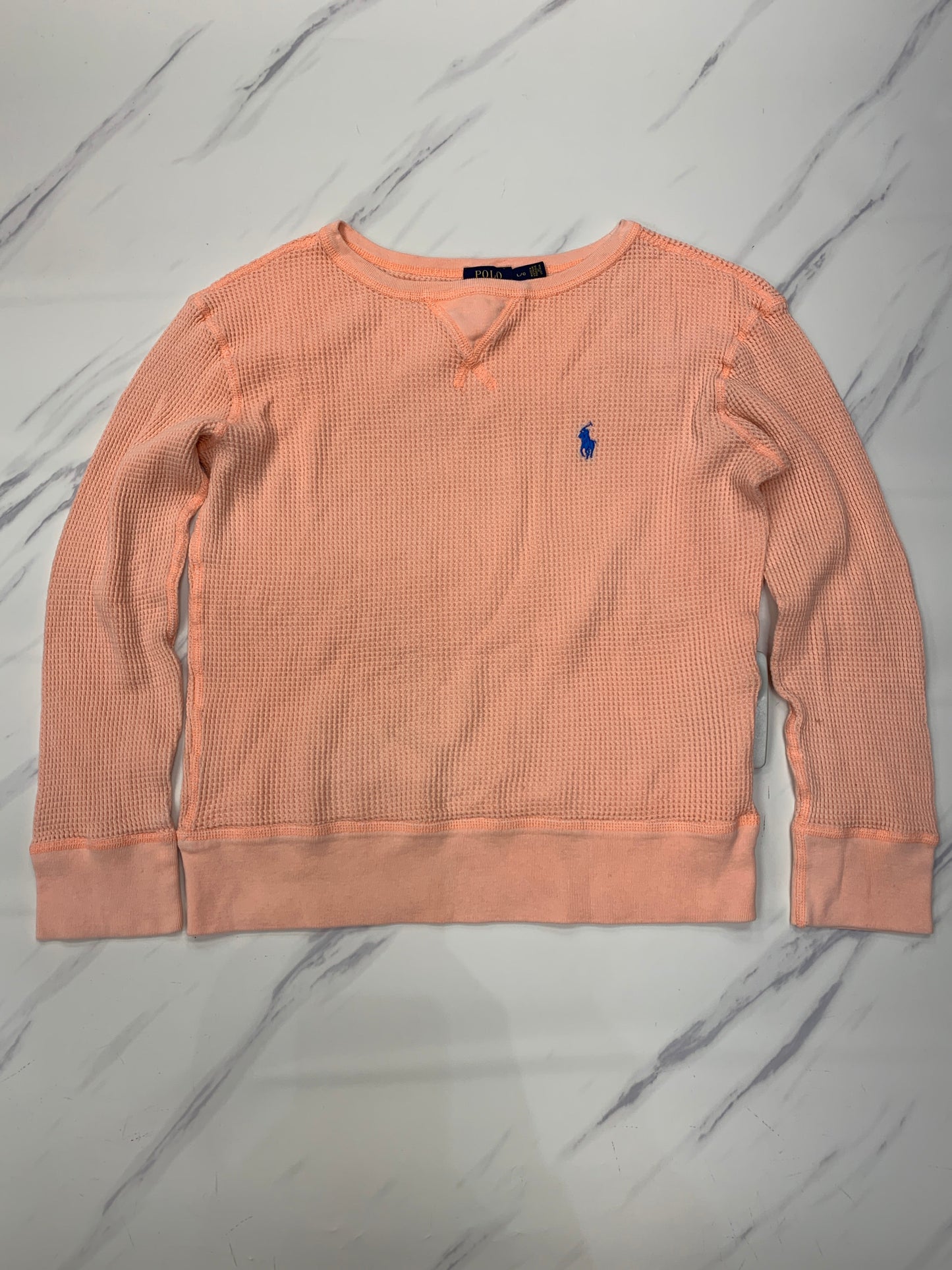 Top Long Sleeve By Polo Ralph Lauren In Peach, Size: L