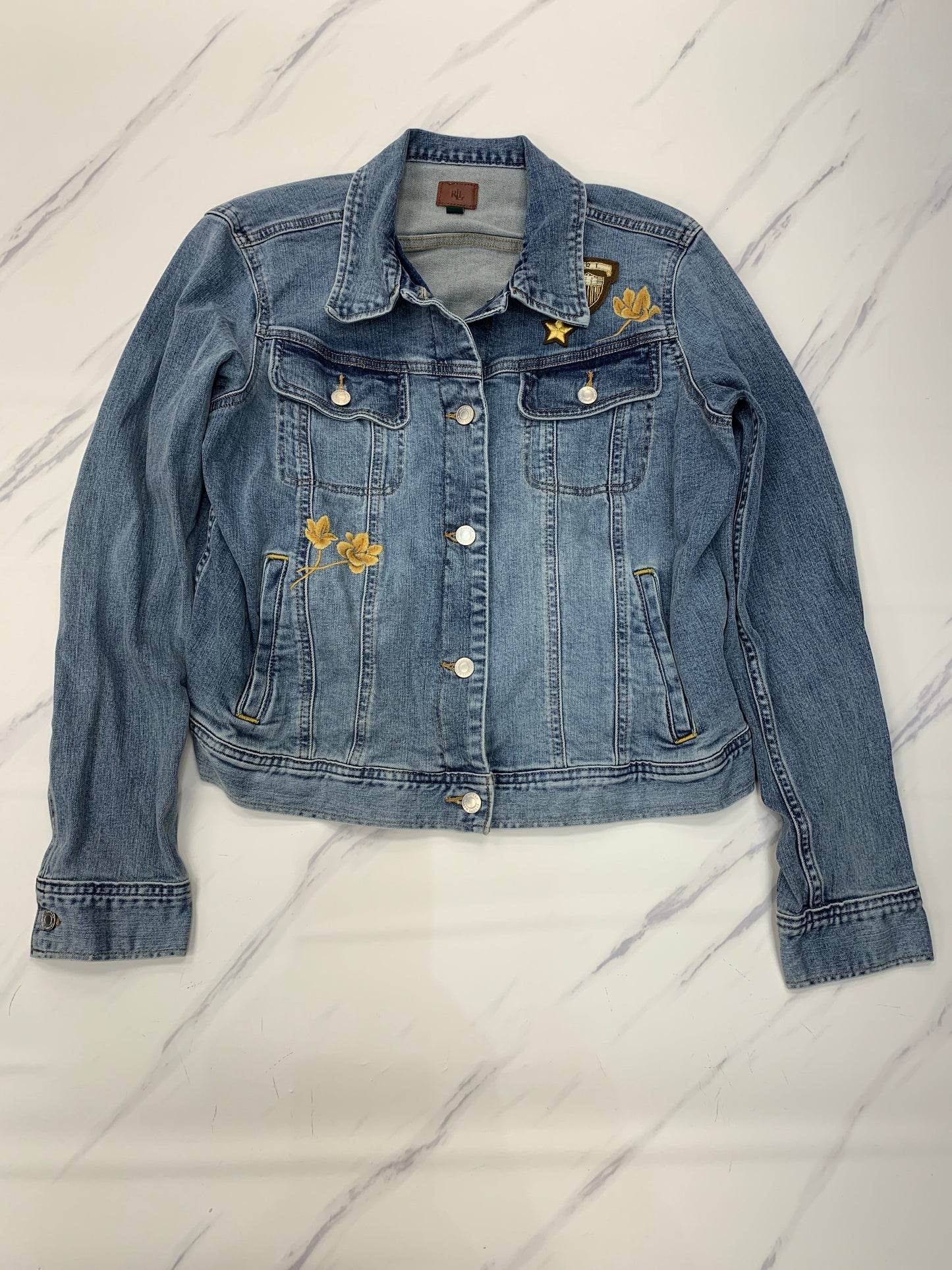 Jacket Denim By Ralph Lauren In Blue, Size: 16