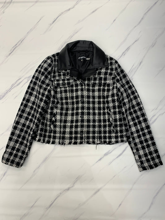 Jacket Designer By Karl Lagerfeld In Plaid Pattern, Size: M