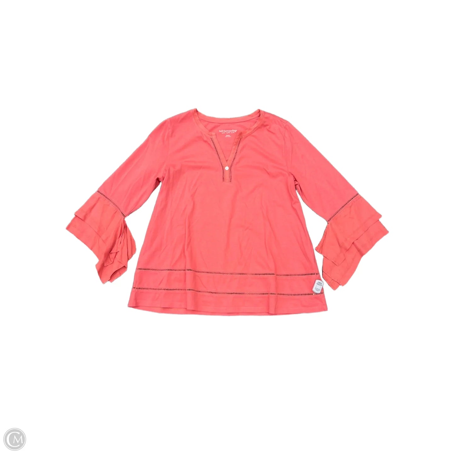 Top Long Sleeve By Soft Surroundings In Coral, Size: M