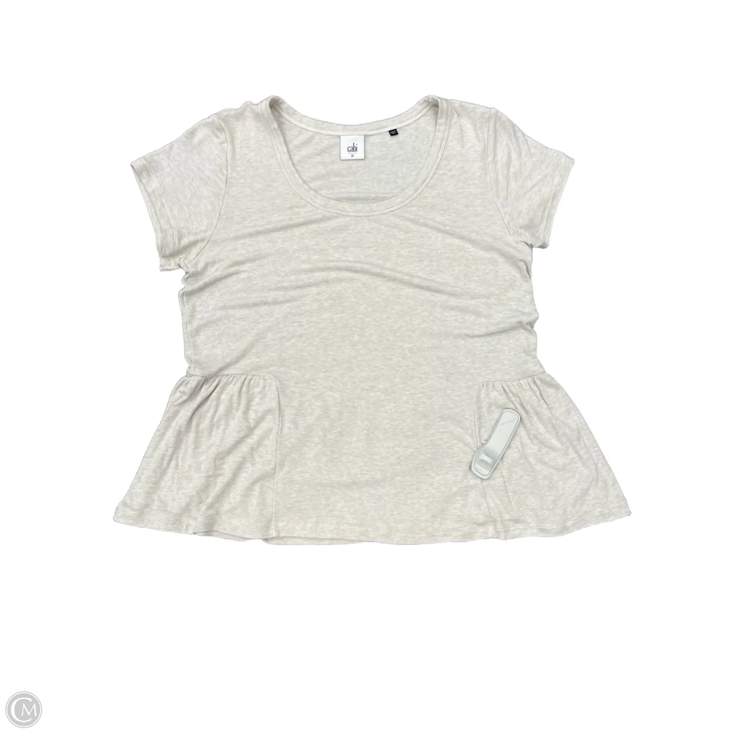 Top Short Sleeve By Cabi In Beige, Size: M