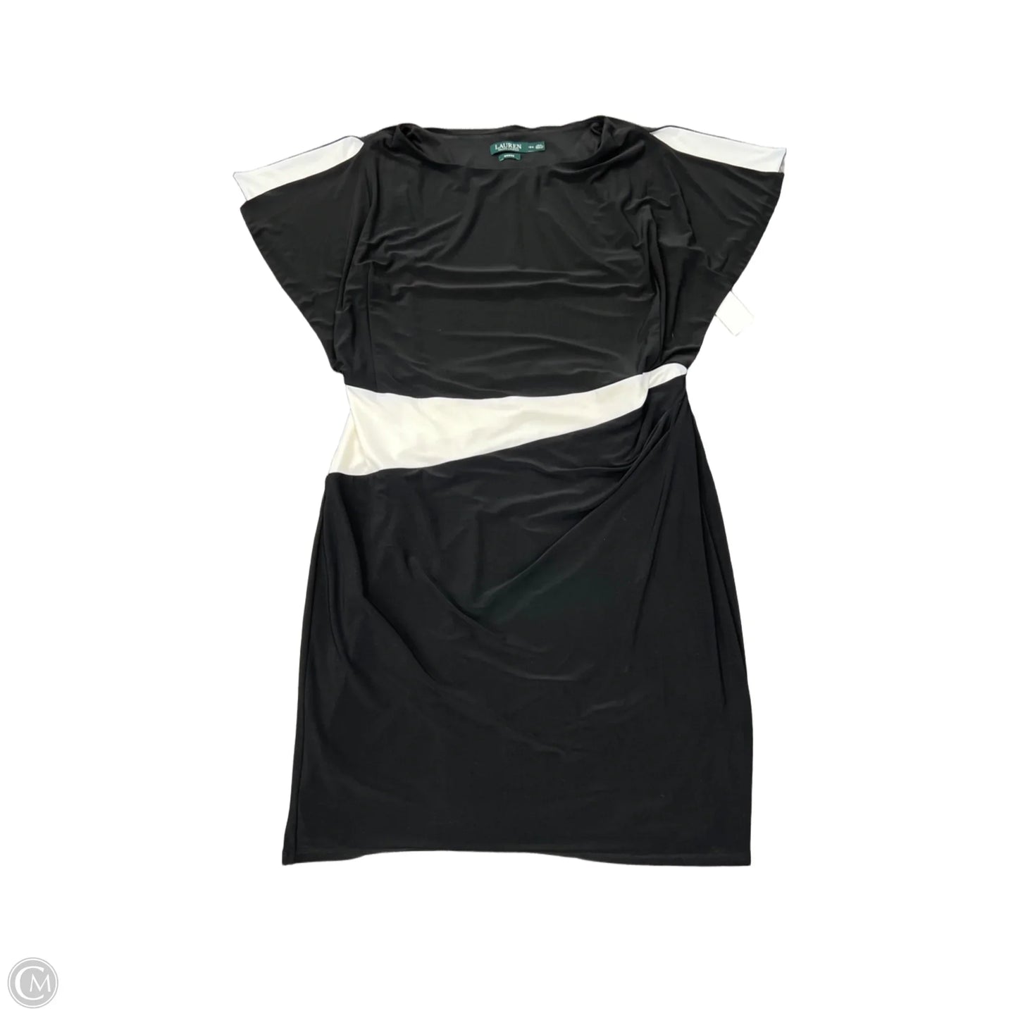 Dress Casual Midi By Lauren By Ralph Lauren In Black, Size: 16