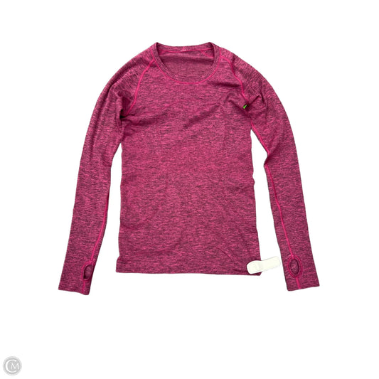 Athletic Top Long Sleeve Crewneck By Lululemon In Pink, Size: 6