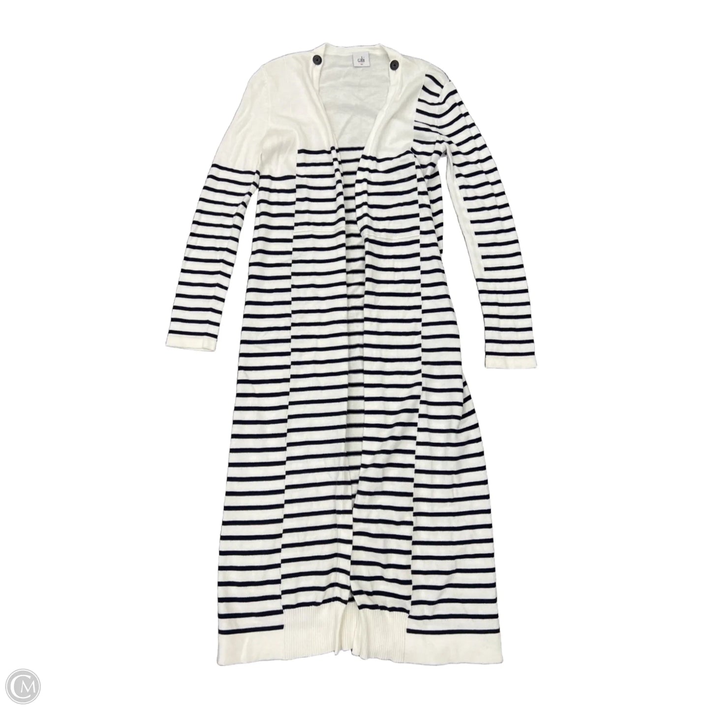 Sweater Cardigan By Cabi In Striped Pattern, Size: Xs