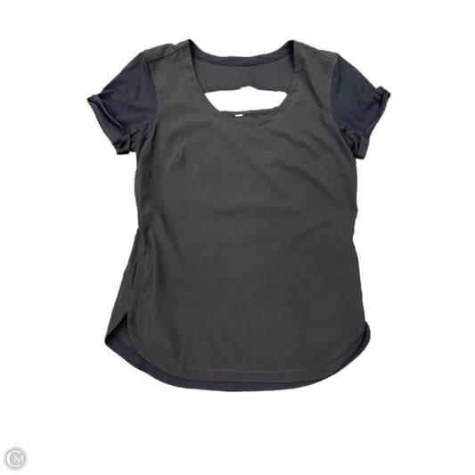Athletic Top Short Sleeve By Lululemon In Black, Size: 4