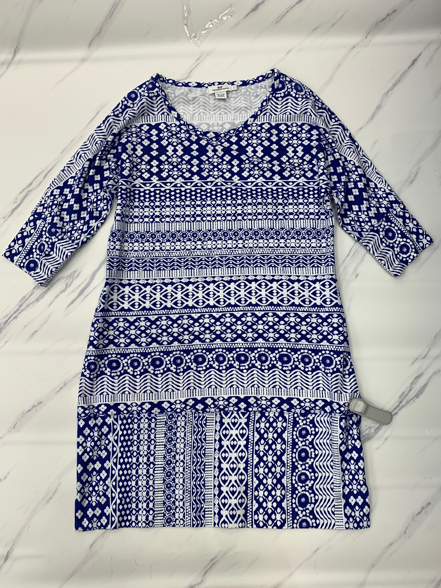 Dress Casual Midi By Vineyard Vines In Blue, Size: L