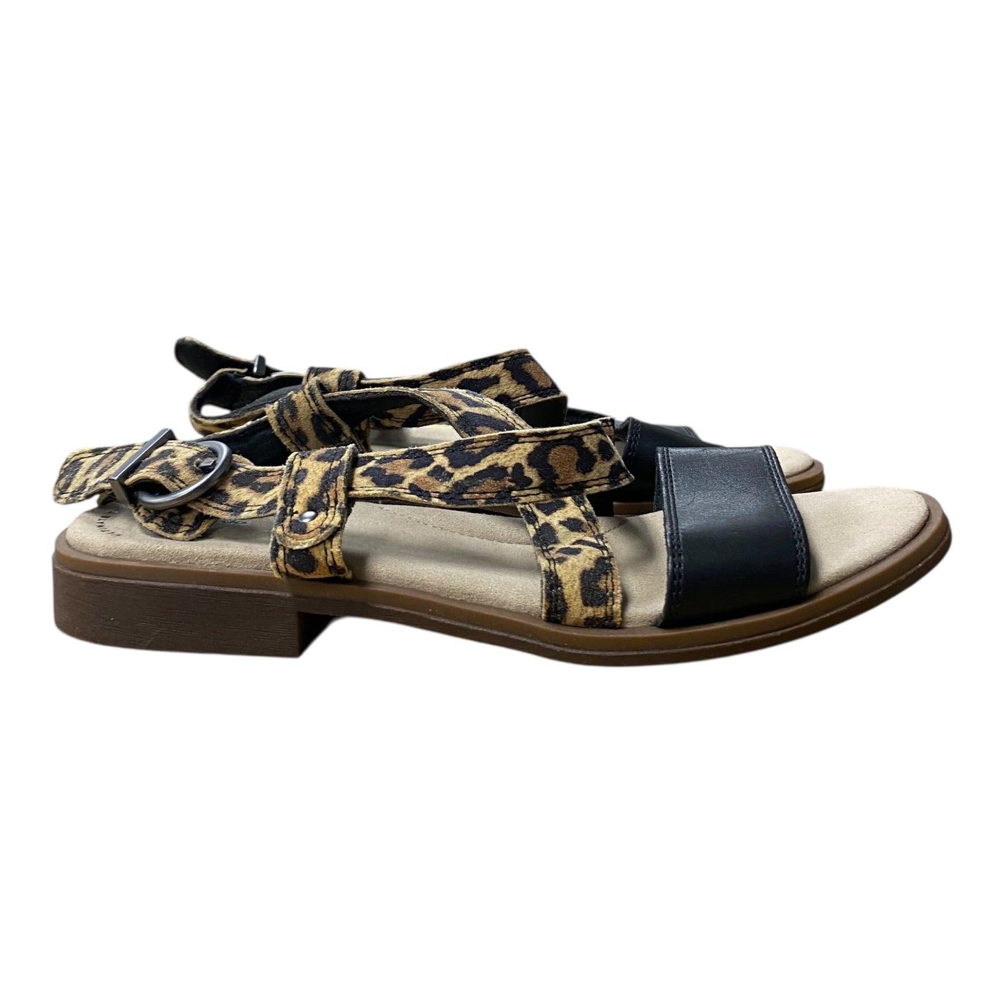 Sandals Flats By Clarks In Animal Print, Size:6